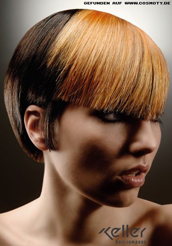 2-Color Bob mit geradem, vollem Pony