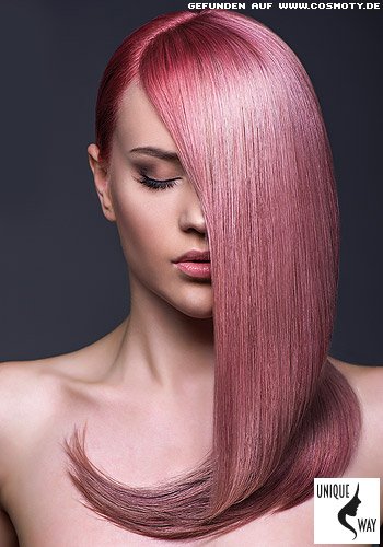 Asymetrischer Sleek-Look in sattem Antik-Rosé