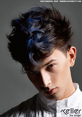 Blauen spitzen dunkelbraune haare mit Haare braun/blau