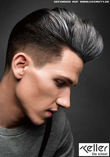 Graues Deckhaar mit Senkrechtstyling