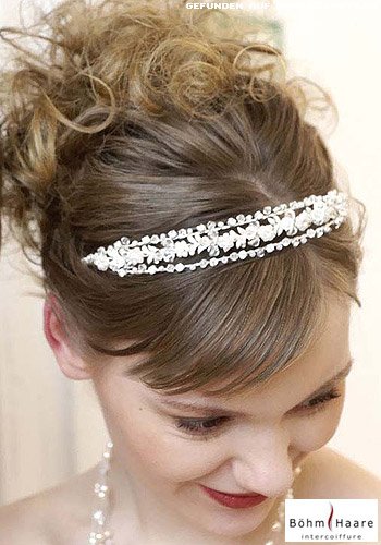 Kleiner Lockenzopf mit Strass-Diadem