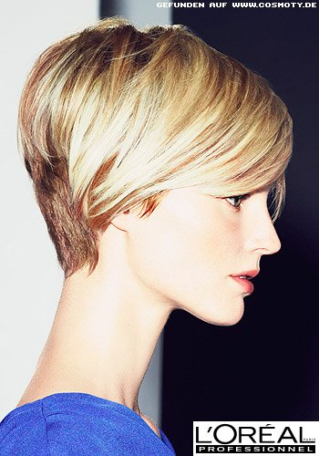 Langer Pixie Cut in zwei Blond-Tönen