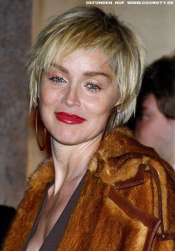 Sharon Stone mit kurzem Stufenschnitt