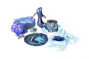 verschiedene blaue Accessoires