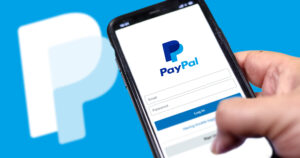 paypal-login-seite auf dem smartphone-bildschirm